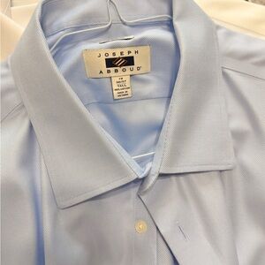 Joseph Abboud Dress Shirt x2 one white one light blue 19 neck 36/37 sleeve